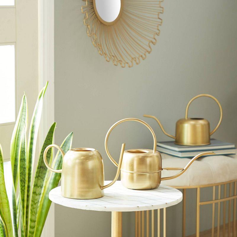 Set of 3 Glam Metal Planters Gold - Olivia & May: Indoor Iron Novelty Planters, No Drainage Hole, Tabletop Display