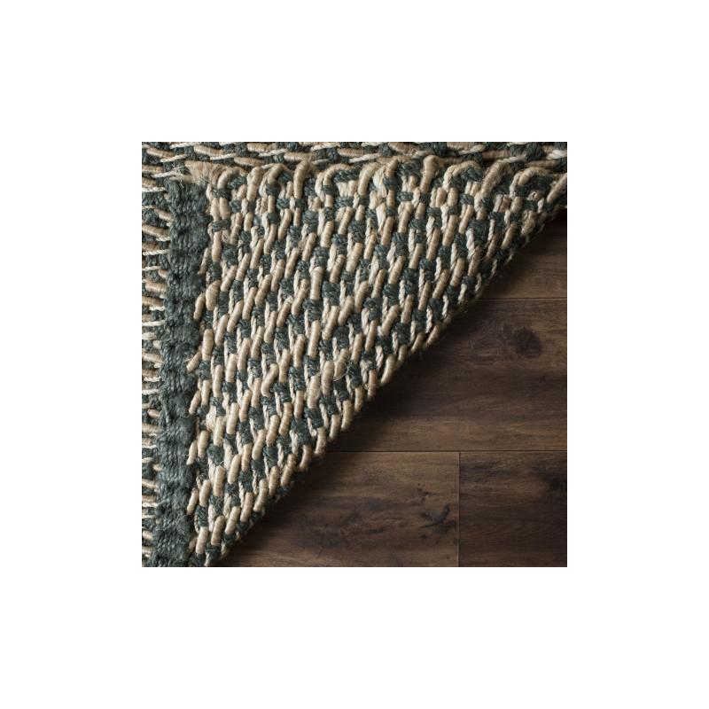 Hand-Knotted Blue Natural Square Jute 6' Area Rug