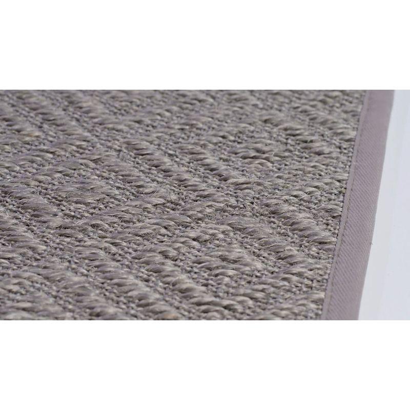 Light Grey Hand-Knotted Sisal Area Rug 3' x 5'