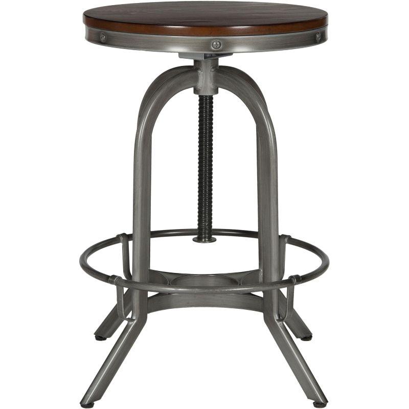 Wildomar Swivel Stool - FOX6226 - Burnt Oak/Iron - Safavieh Couture