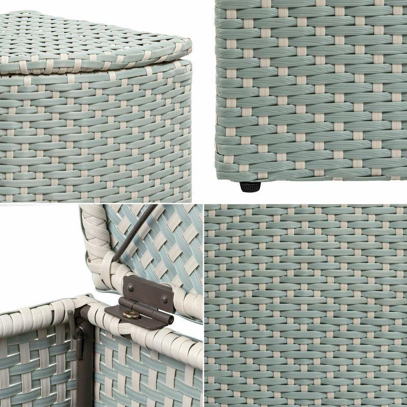 Chloe 15.56-Gallon All-Weather Wicker/Metal Corner Hideaway Outdoor Trash Can