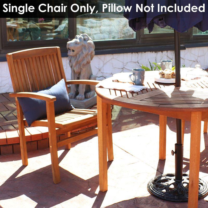 Red Barrel Studio® Vivioville Solid Teak Outdoor Stackable Dining Chair