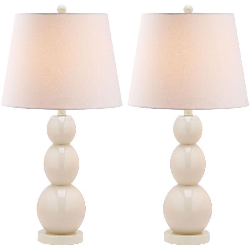 Jayne 3 Sphere Table Lamp (Set of 2) - 26.5 Inch Height - LIT4089 - Light Grey - Safavieh