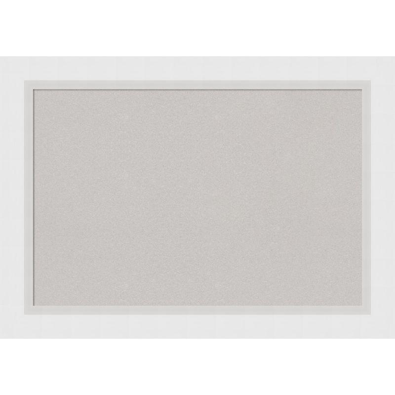 Blanco White Framed Grey Cork Bulletin Board, 28 x 20 Inches