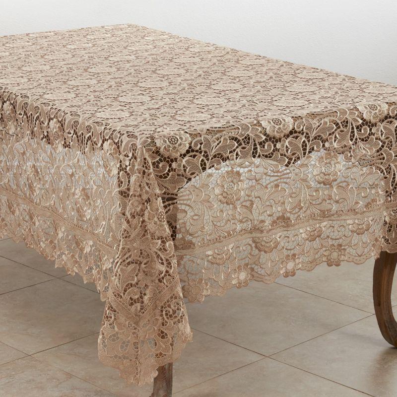 Lace Tablecloth With Antique Floral Design