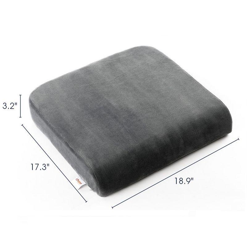 Cheer Collection Memory Foam Extra-Large Seat Cushion (Gray)