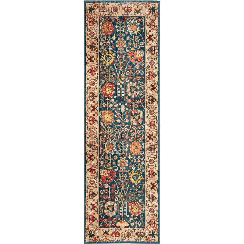 Kashan KSN303 Power Loomed Runner Rug - Blue/Tan - 2'6"x8' - Safavieh