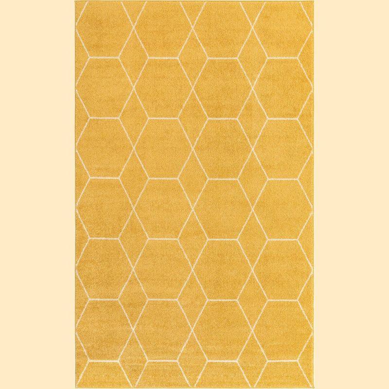 Unique Loom 5' 0 x 8' 0 Trellis Frieze Geometric Yellow Area Rug