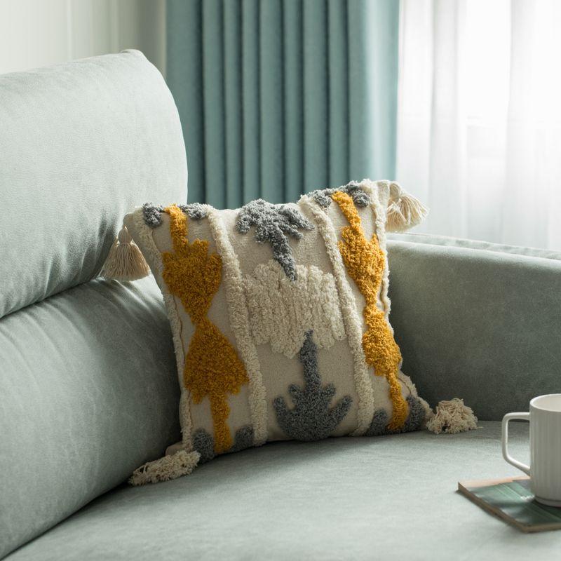 DEERLUX 16" Handwoven Cotton Throw Pillow Cover with Tufted Southwest Tribal Pattern and Corner Tassels without Cushion, Multicolor & Reviews | Wayfair