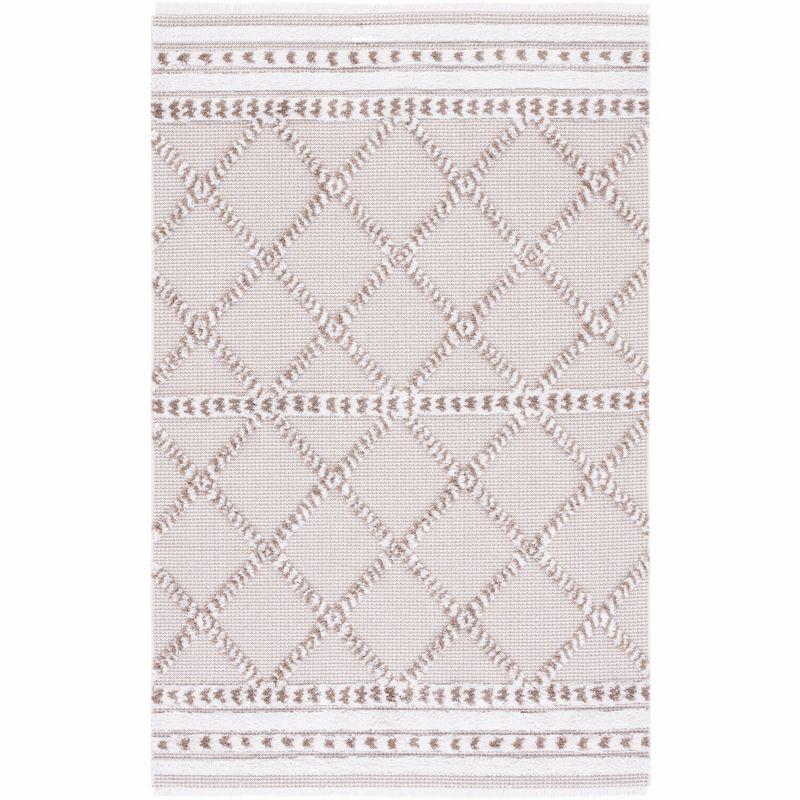 Augustine Ivory & Beige Boho-Mod 4'x6' Synthetic Area Rug