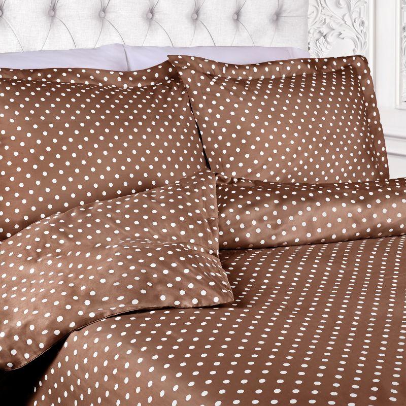 Polka Dot 600 Thread Count Cotton Blend Deep Pocket Bed Sheet Set, Twin, Taupe - Blue Nile Mills