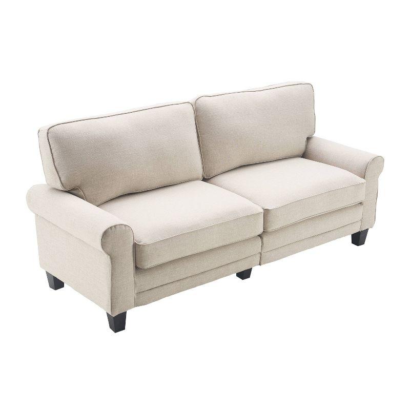 Serta Copenhagen 78" Sofa Couch for Two People with Pillowed Back Cushions and Rounded Arms