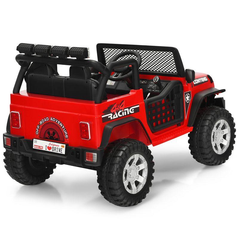 Costway 12V Kids Ride On Truck Remote Control Electric Car with Lights&Music Red