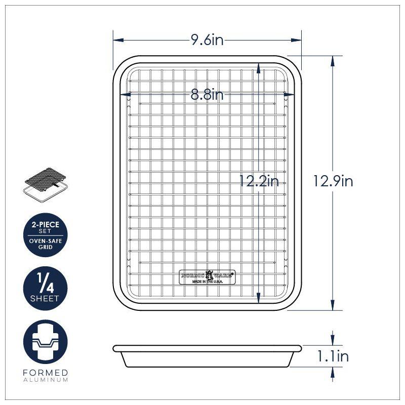 Aluminum Nonstick Quarter Sheet with Oven-Safe Grid