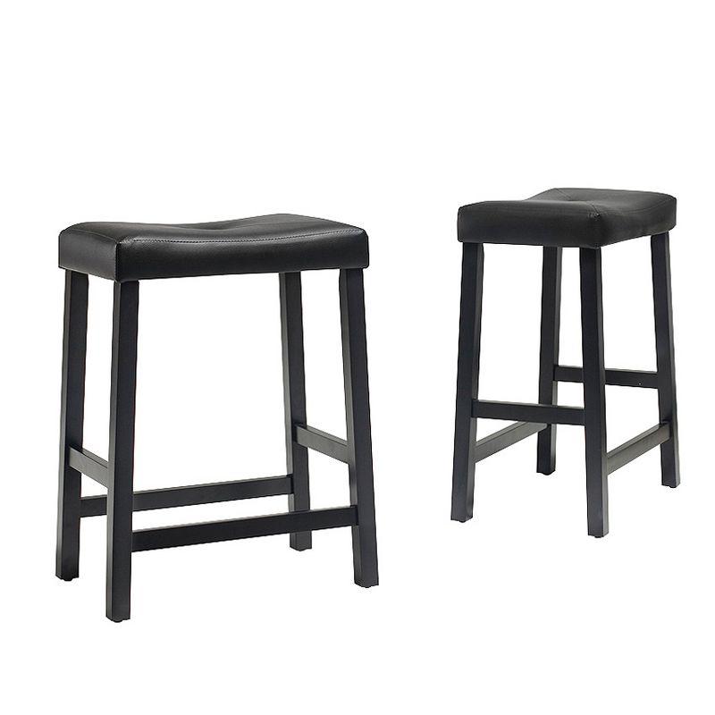 Set of 2 24" Upholstered Saddle Seat Counter Height Barstools  - Crosley