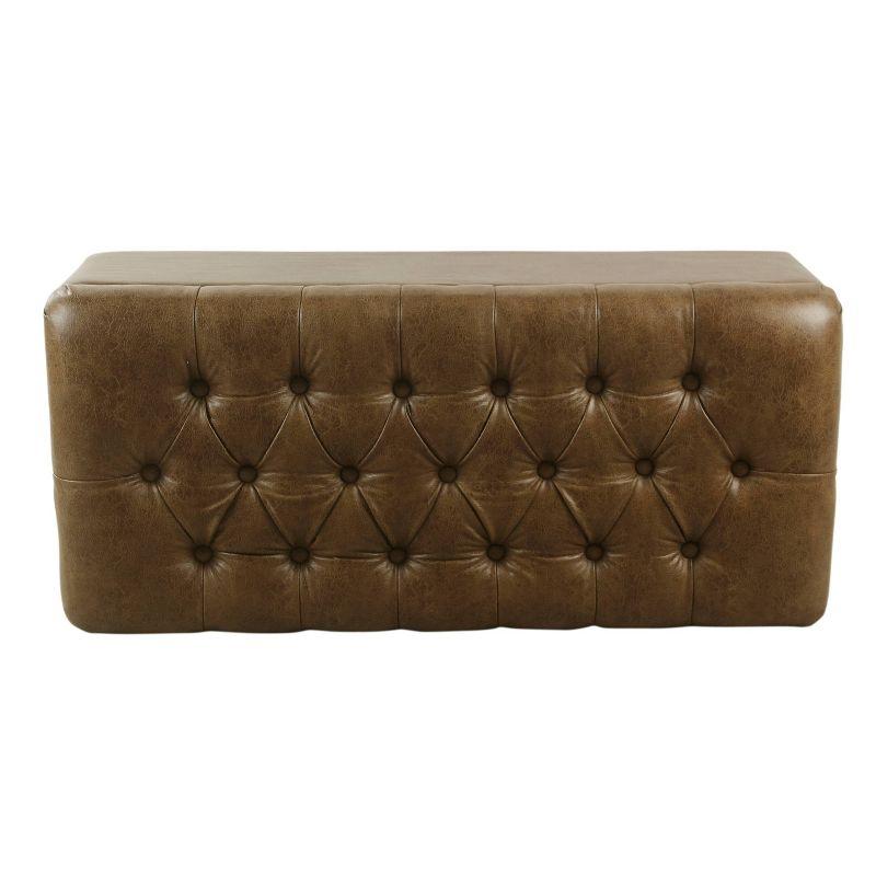 Ainsley Button Tufted Storage Bench Faux Leather - HomePop