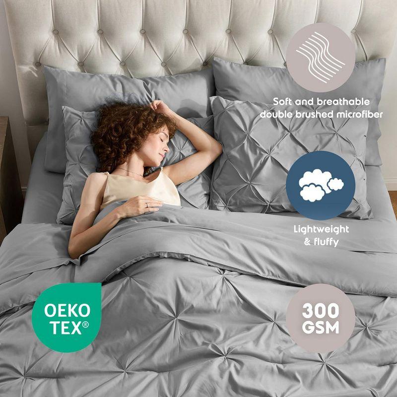 Bed-in-A-Bag Pleated Comforter Set with Bed Sheets