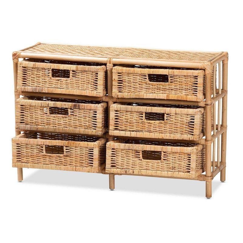 6 - Drawer Rattan Accent Chest