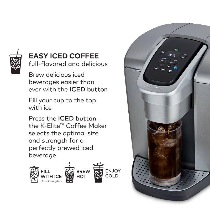 Keurig K-Elite Single-Serve K-Cup Pod Coffee Maker with Iced Coffee Setting and Strength Control