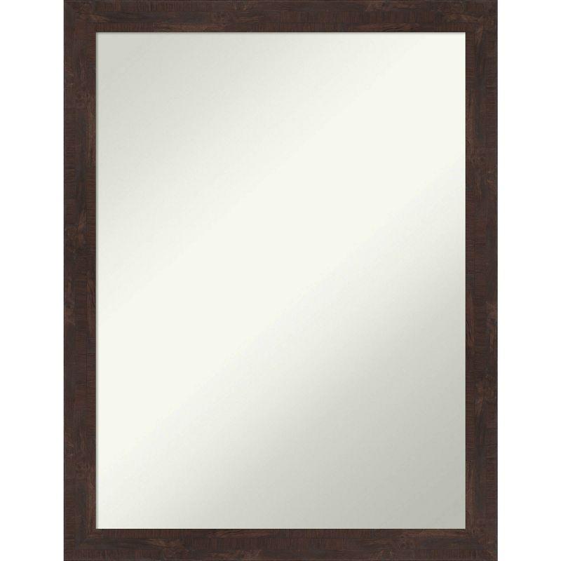 21" x 27" Non-Beveled Fresco Wood Bathroom Wall Mirror Dark Walnut - Amanti Art: Includes Mounting Hardware