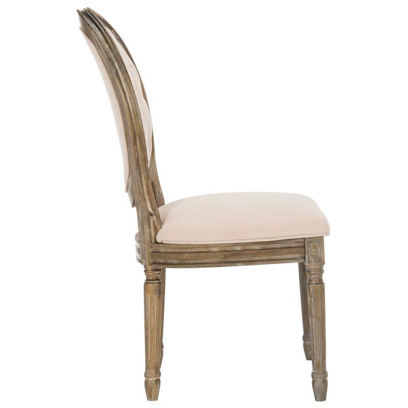 Holloway Tufted Oval Side Chair (Set of 2) - Beige/Rustic Oak - Safavieh