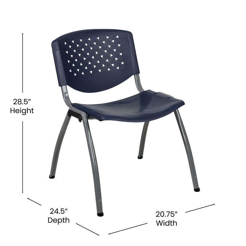 Memphis 880 lb. Capacity Plastic Stack Chair with Powder Coated Frame