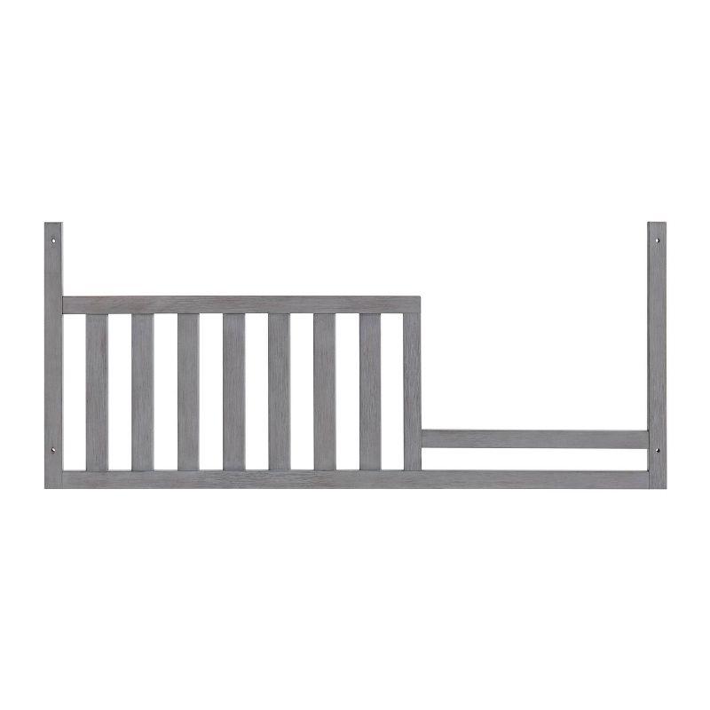 Gray Wooden Toddler Guard Rail for Crib Conversion