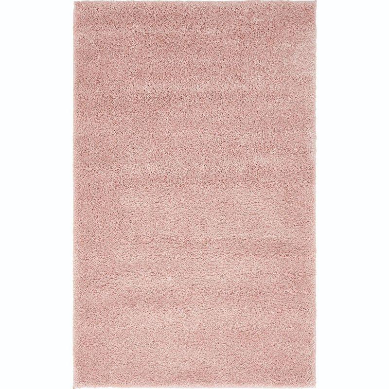 Chic Pink 5' x 7' Rectangular Easy-Care Synthetic Area Rug