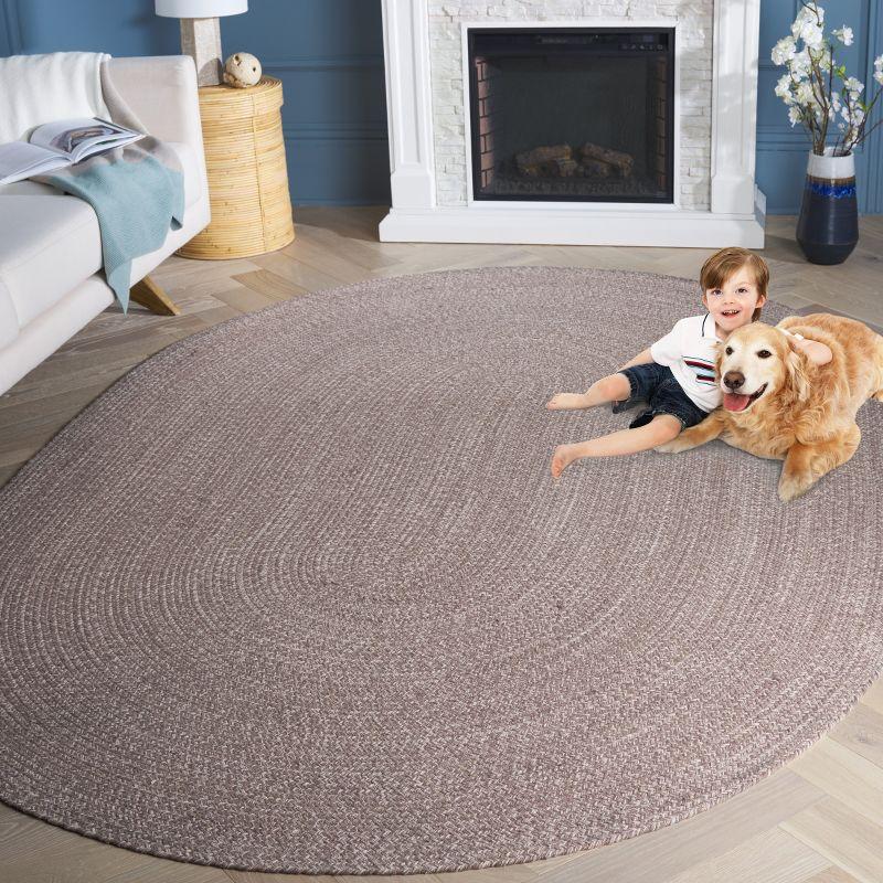 Braided BRD256 Hand Woven Indoor Area Rug - Ivory/Beige - 4'x6' Oval - Safavieh