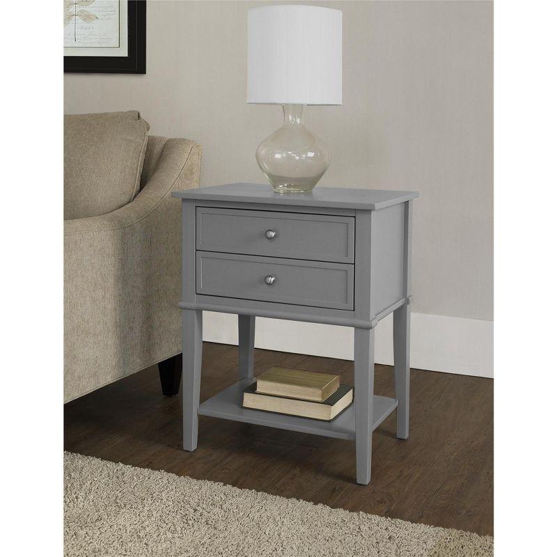 Franklin Gray Solid and Manufactured Wood End Table with Storage