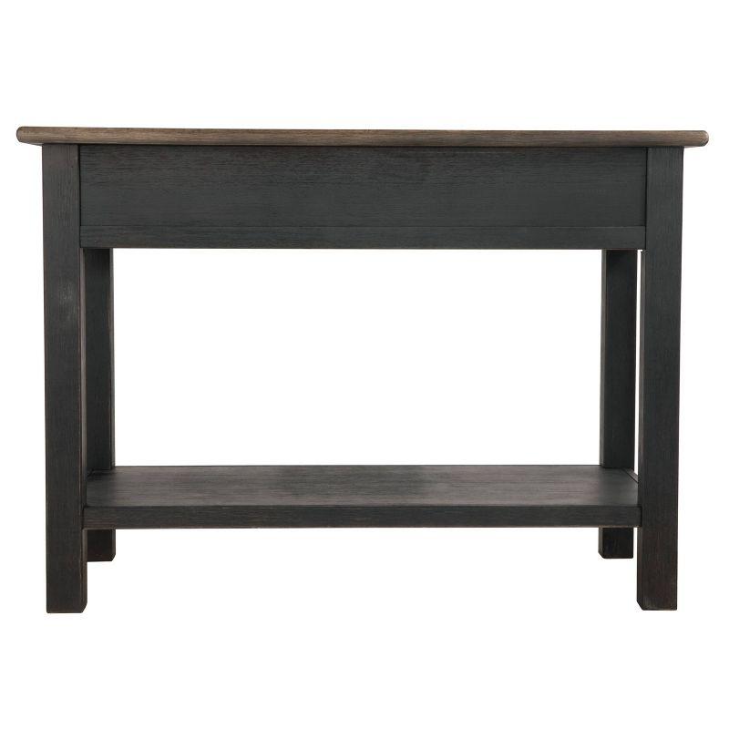 Tyler Creek Sofa/Console Table Grayish Brown/Black - Signature Design by Ashley: Mid-Century Modern with Open Shelf, Storage Drawer