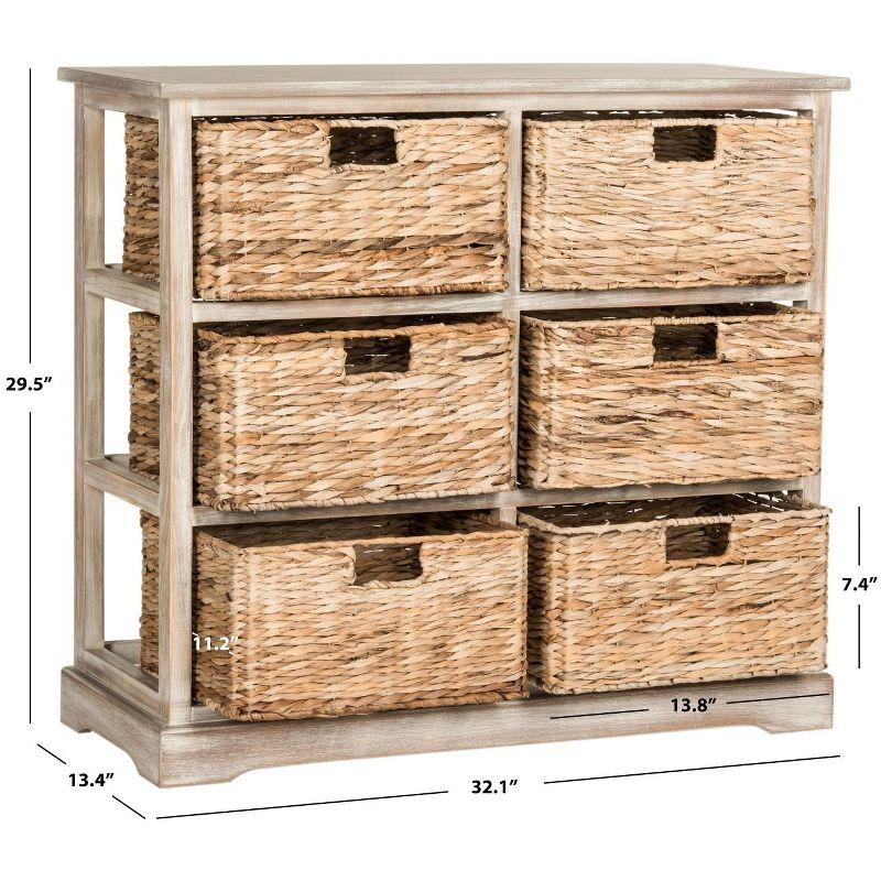 Keenan 6 Basket Storage Chest - AMH5740 - White Wash - Safavieh Couture