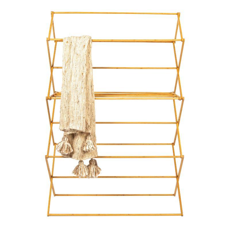 Household Essentials Bamboo Oversized Clothes Drying Folding Rack