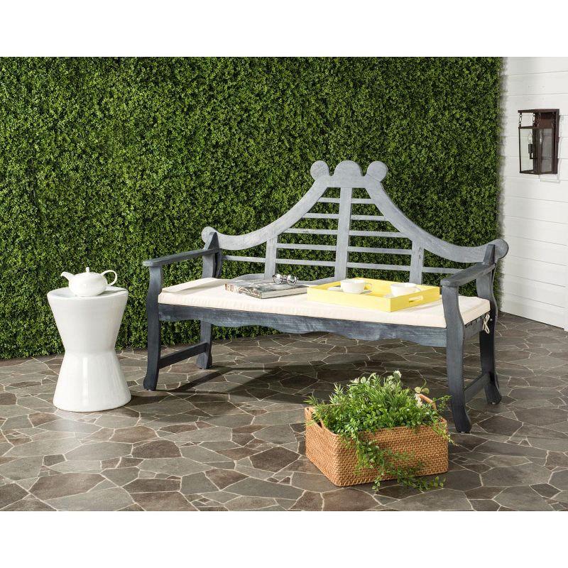 Azusa Ash Gray and Beige Transitional Outdoor Bench