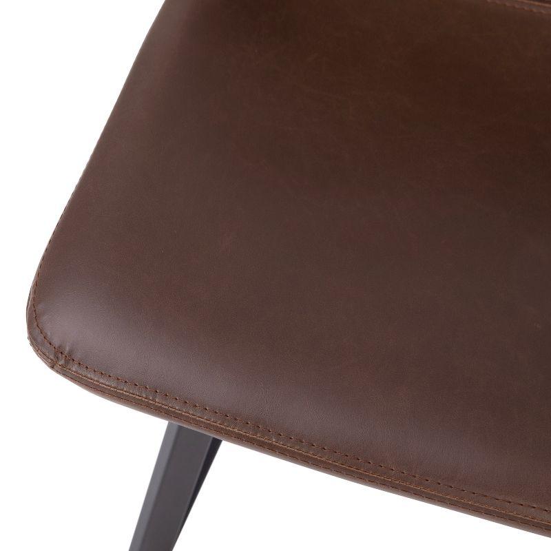 Emma and Oliver 2PK Faux Leather Upholstered 30" Bar Stools with Matte Metal Frames - Chocolate