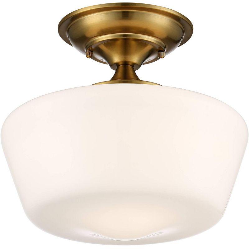 Soft Gold Opal Glass Globe Farmhouse Ceiling Light 20" x 9"