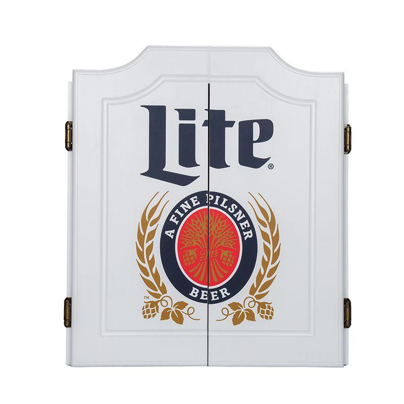 Miller Coors Bristle Dartboard And Cabinet Set (Darts Included)