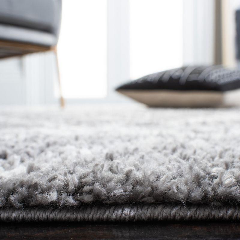 Berber Shag BER165 Power Loomed Indoor Area Rug - Light Grey/Cream - 6'7"x6'7" - Safavieh