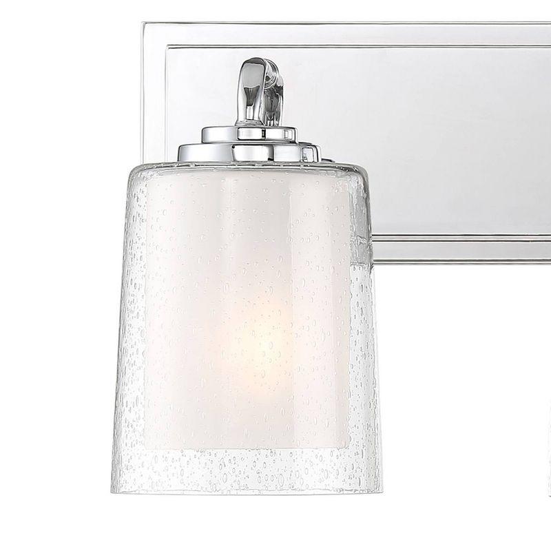 Possini Euro Design Mabelle Modern Wall Light Chrome Hardwire 22 1/2" 3-Light Fixture Clear Frosted Double Glass Shade for Bedroom Bathroom Vanity