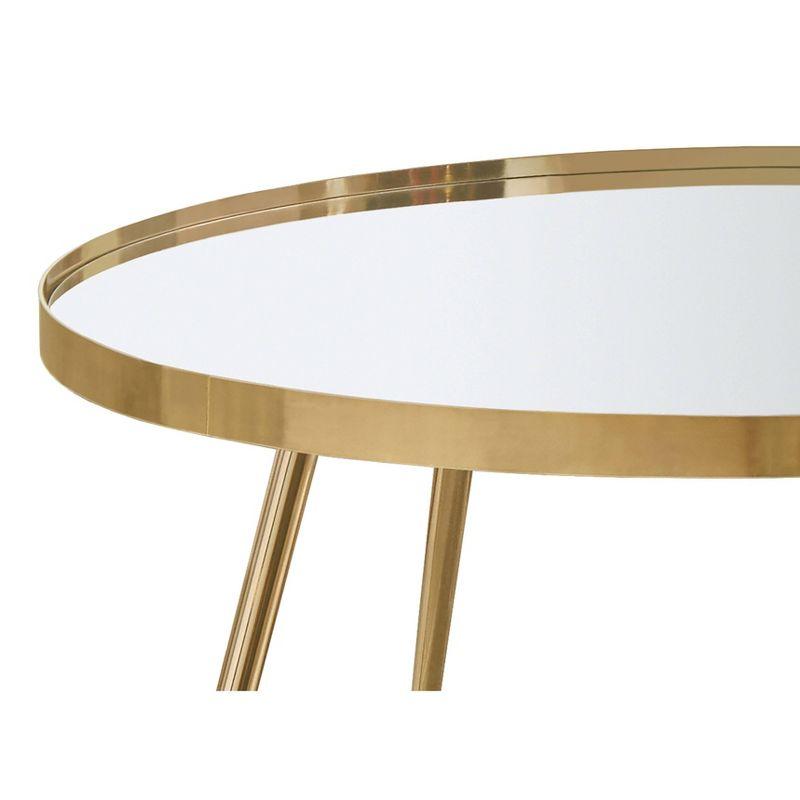 Modern Round Gold Mirrored Nesting Coffee Table Set