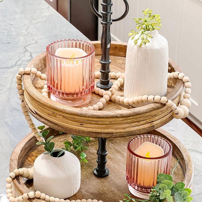 Ribbed Glass Votive Candle Holder (Set of 6)