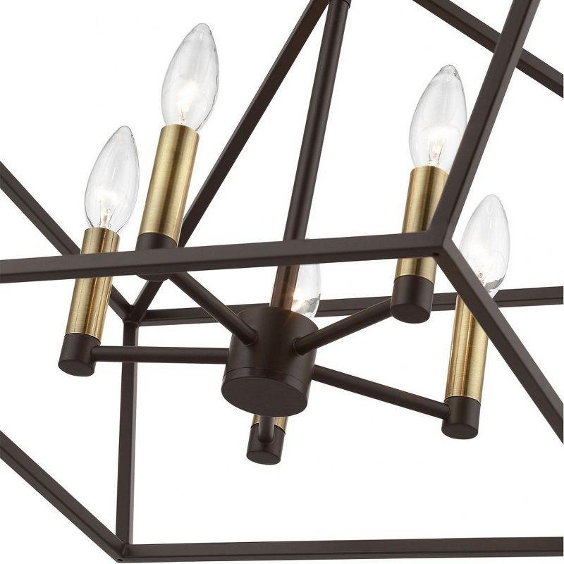 Devone 22" Bronze and Antique Brass 5-Light Chandelier