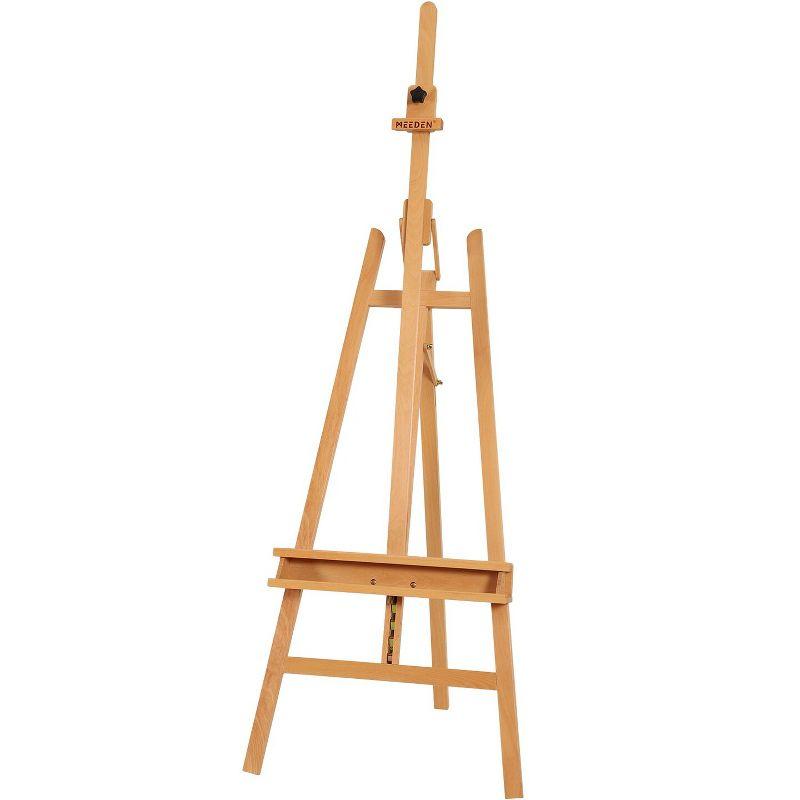 Adjustable Solid Beech Wood Studio Easel with Brush Holder