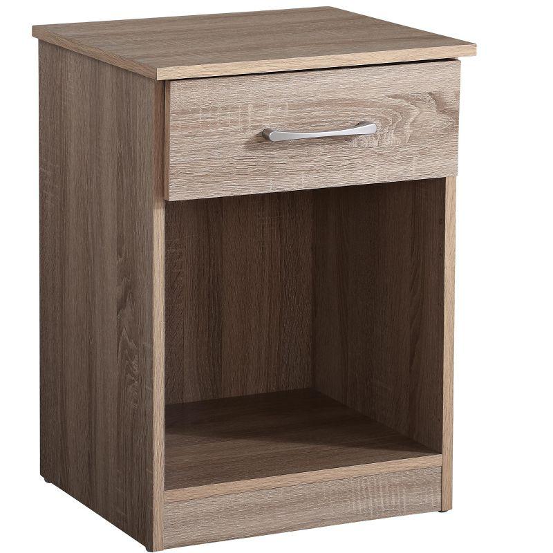 Lindsey Sandalwood 1-Drawer Nightstand with Open Shelf