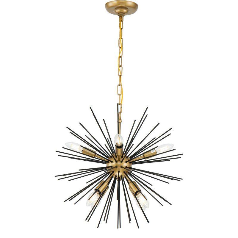 Timber 8-Light Black and Brass LED Pendant