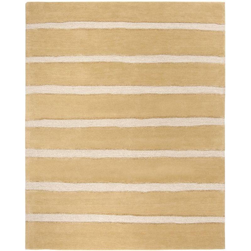 Martha Stewart Chalk Stripe - MSR3617 - Indoor Hand Tufted Area Rugs - Toffee Gold - 9'6"x13'6"
