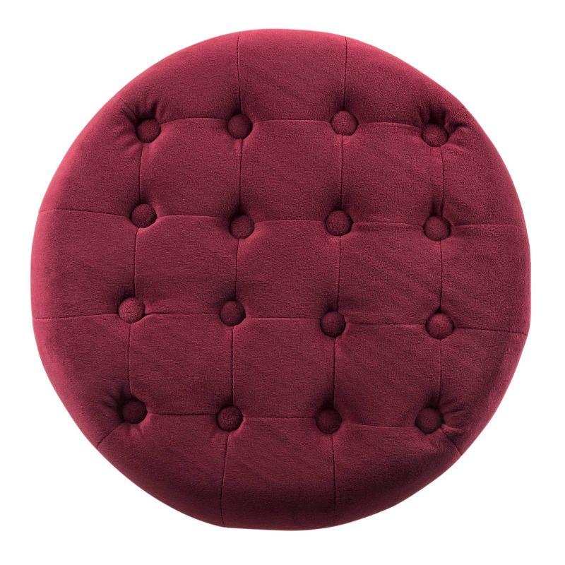 Large Round Button Tufted Storage Ottoman - HomePop