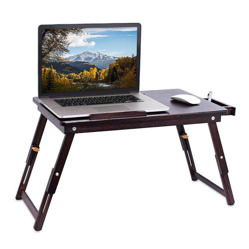 BirdRock Home Bamboo Laptop Lap Tray with Adjustable Legs - Walnut