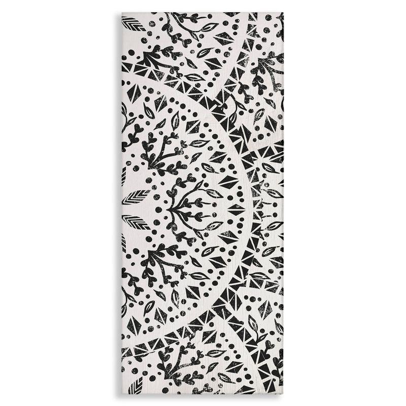 Black and White Abstract Boho Canvas Wall Art, 10" x 24"