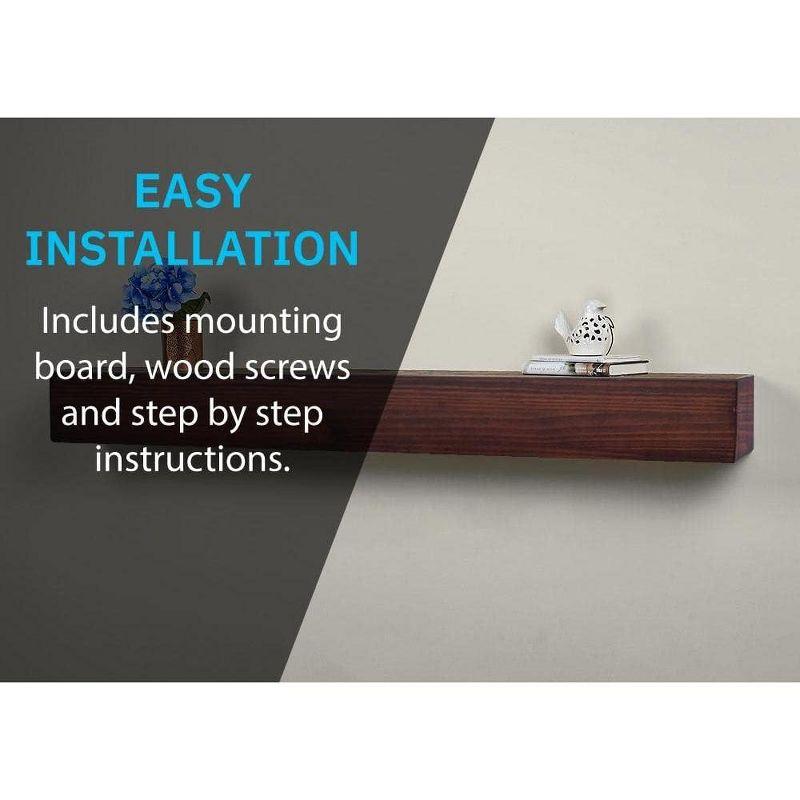 Austin Floating Wood Mantel Shelf Pine Wood Rustic Shelf | Mantels Direct